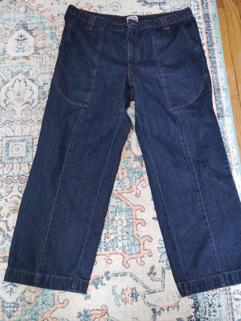Women's Dark Blue Denim Workwear Jeans